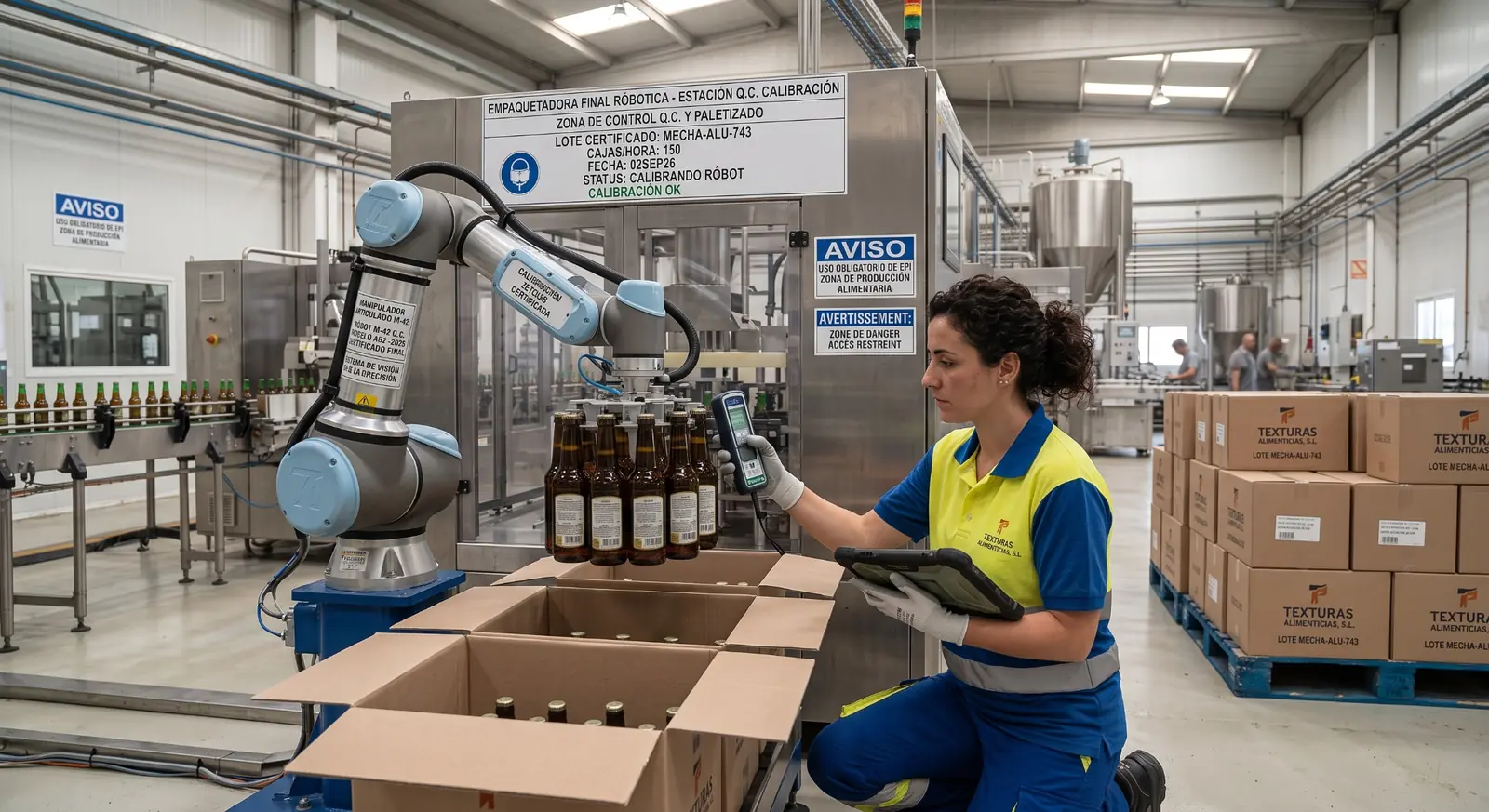 Collaborative robot supporting an automated end-of-line packaging operation