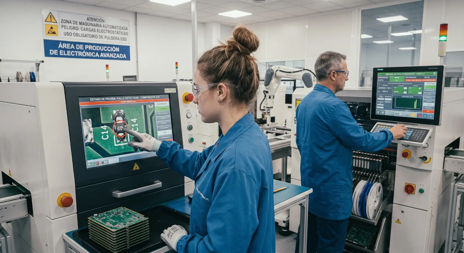 Advanced manufacturing team working in an international technical production environment