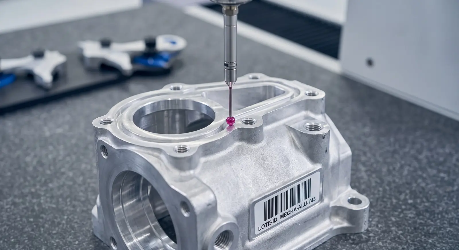 Precision dimensional inspection of a manufactured industrial component