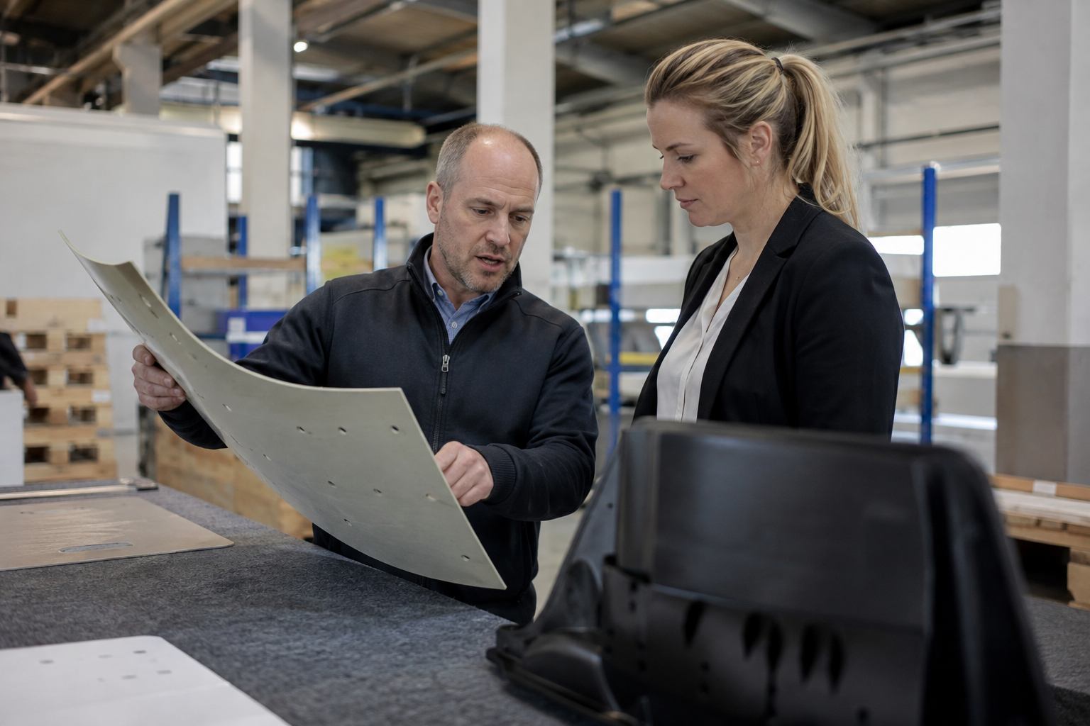 Industrial site where technical products are specified and installed
