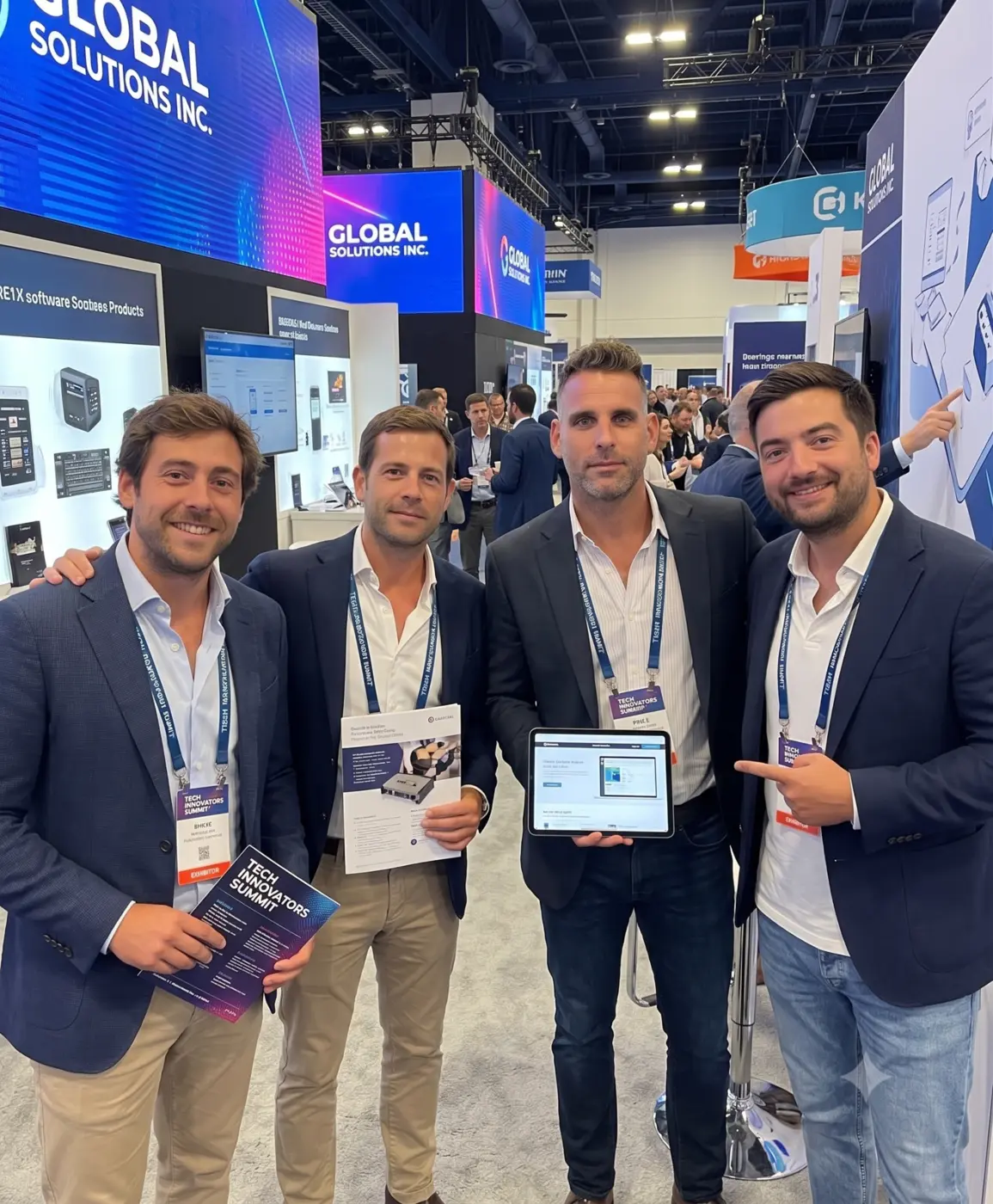 Members of the Myralbe international commercial team at a technology exhibition